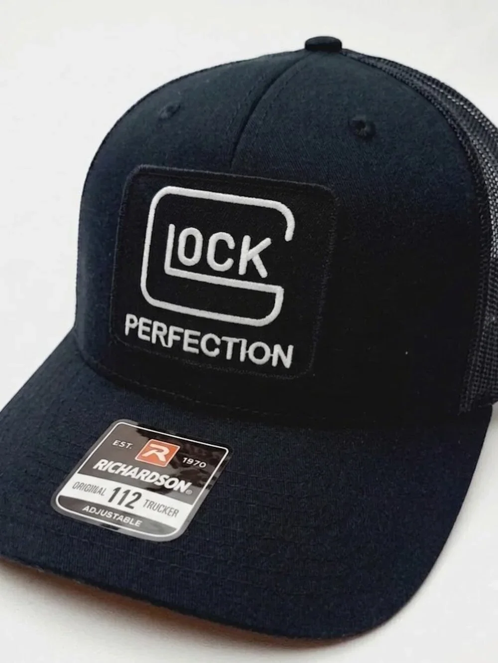 Retro Glock Perfection Patch Black Richardson 112 Tactical Trucker Hat New 2A